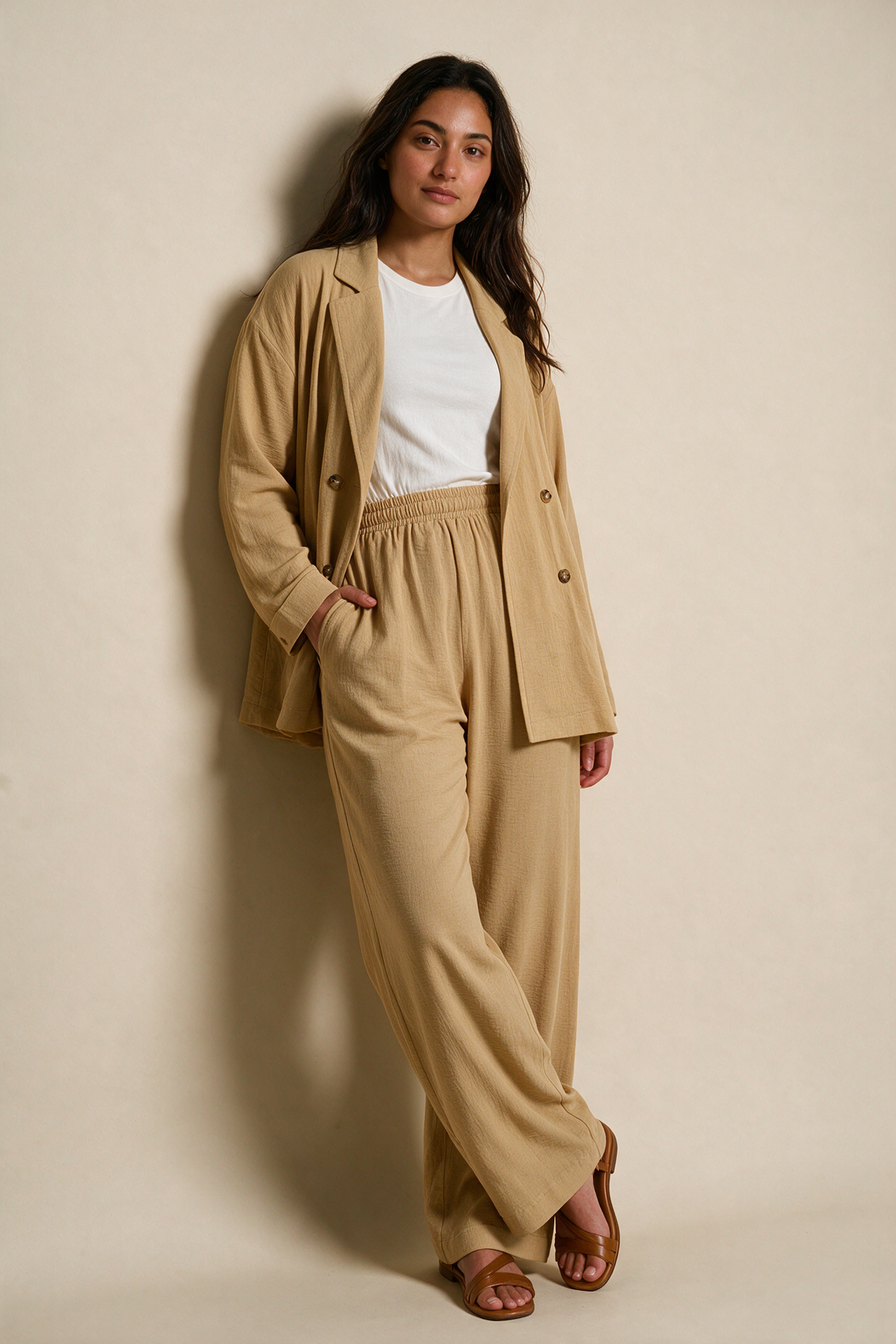 Soft Linen Blazer Set