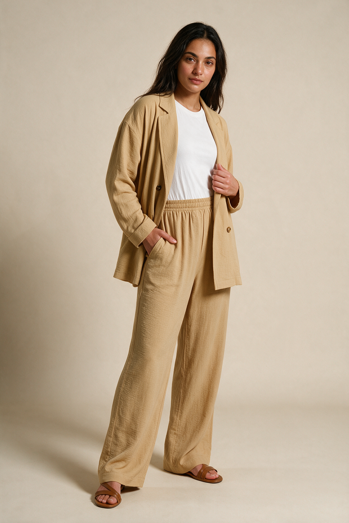 Soft Linen Blazer Set