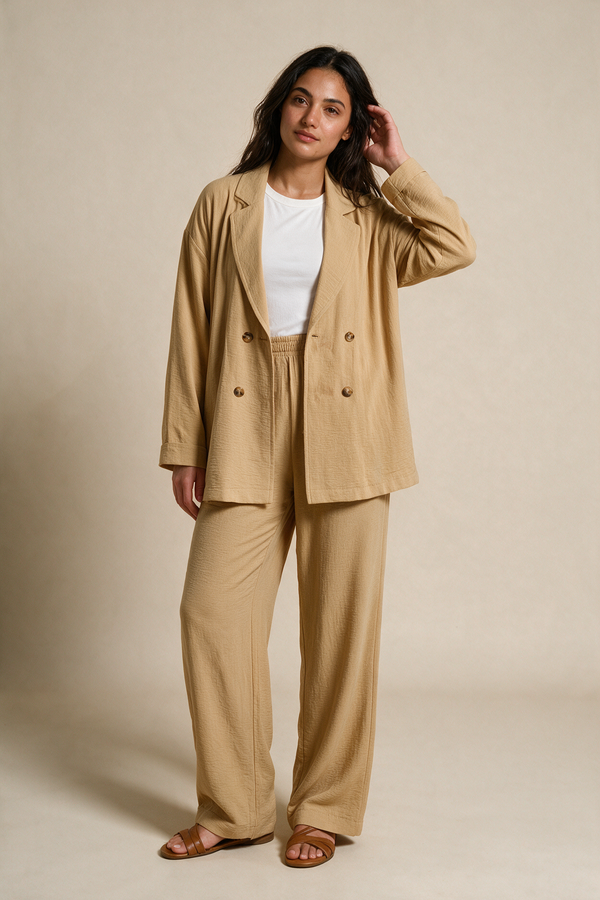 Soft Linen Blazer Set