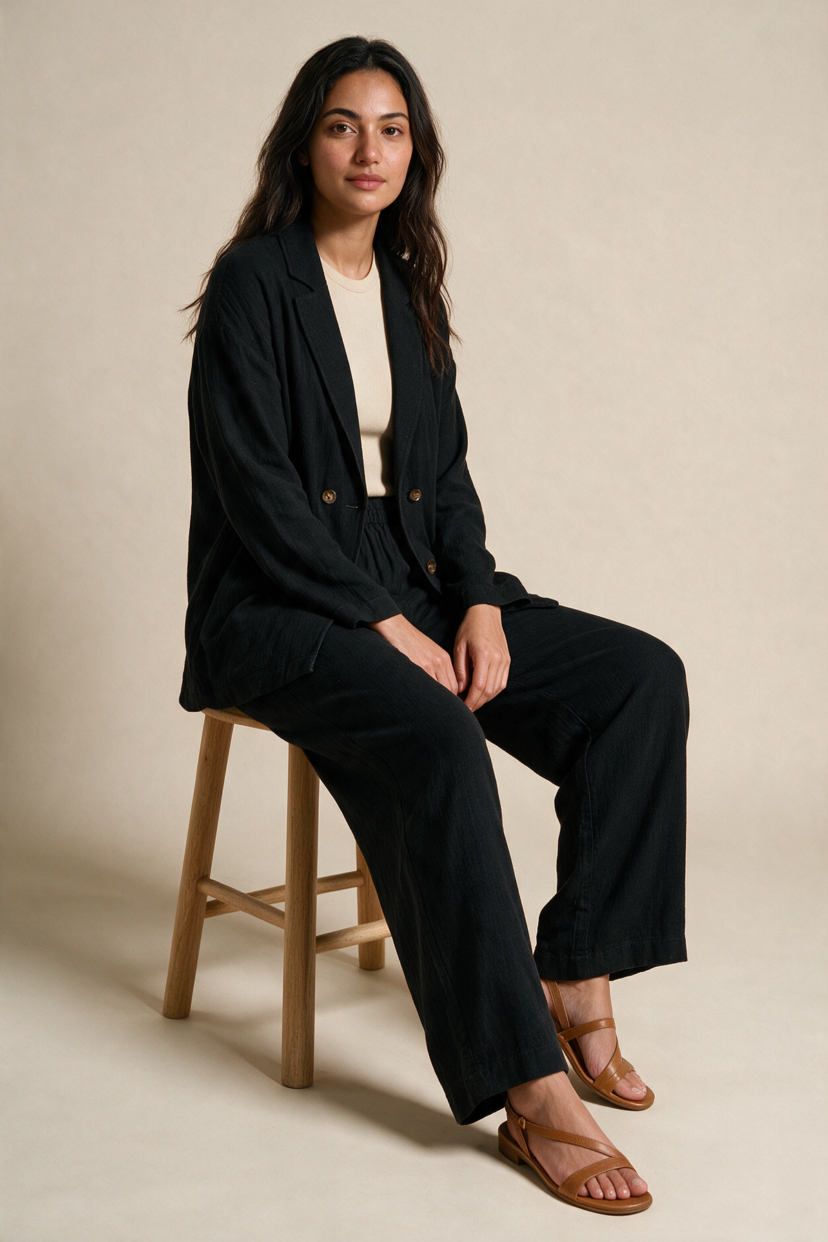 Soft Linen Blazer Set