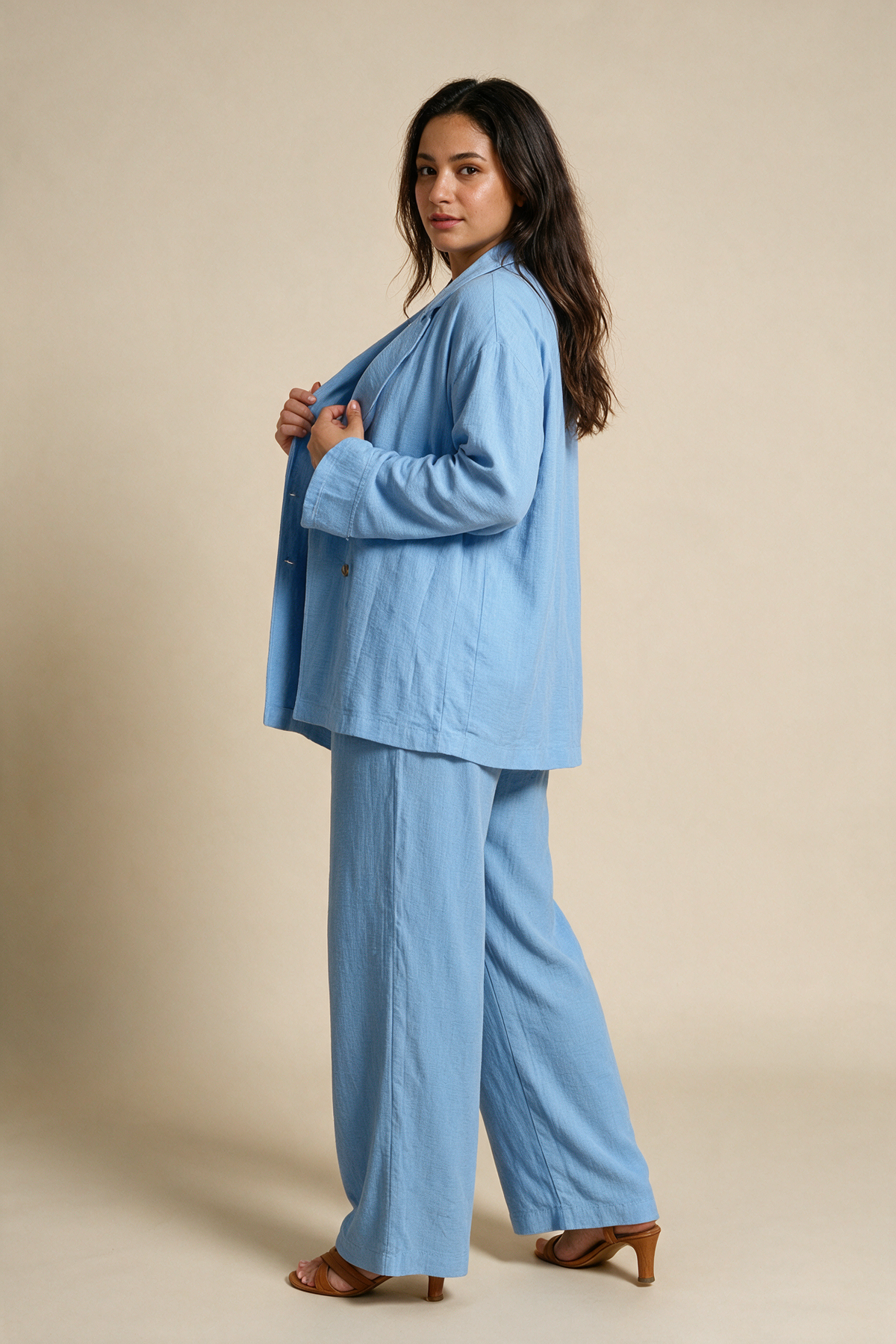 Soft Linen Blazer Set