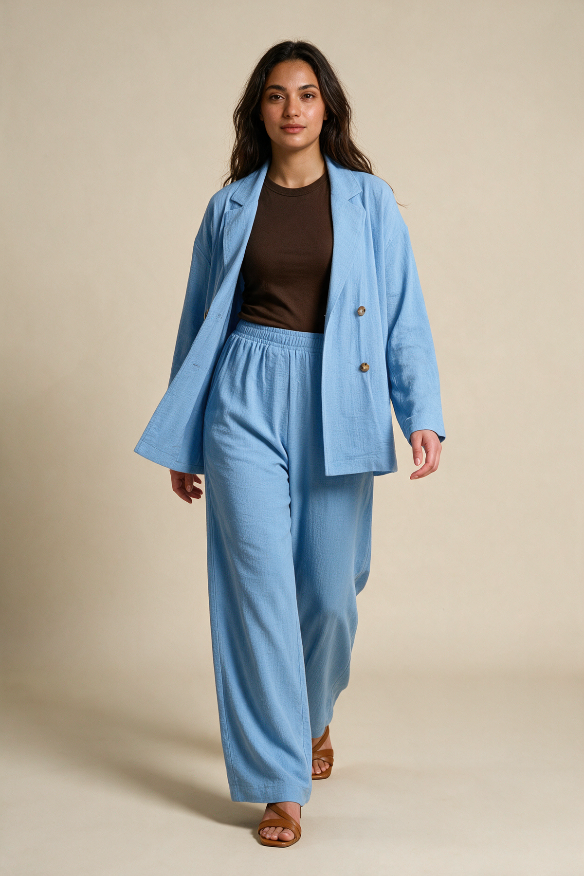 Soft Linen Blazer Set