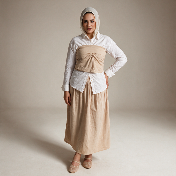 Poplin skirt with scarf to wear it in your way ✨