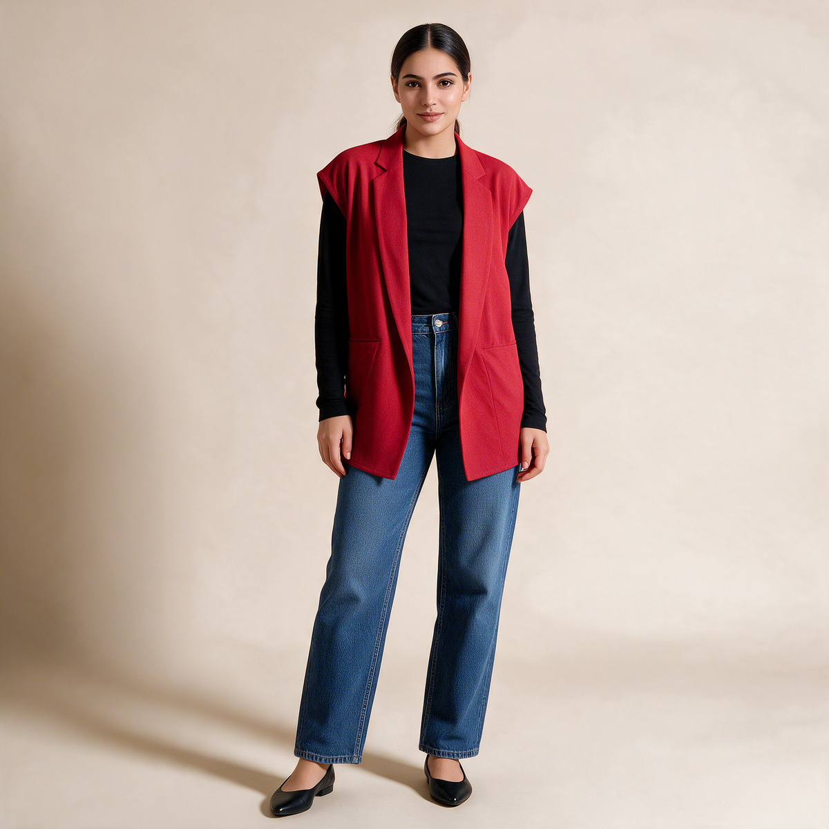 Belted Sleeveless Blazer